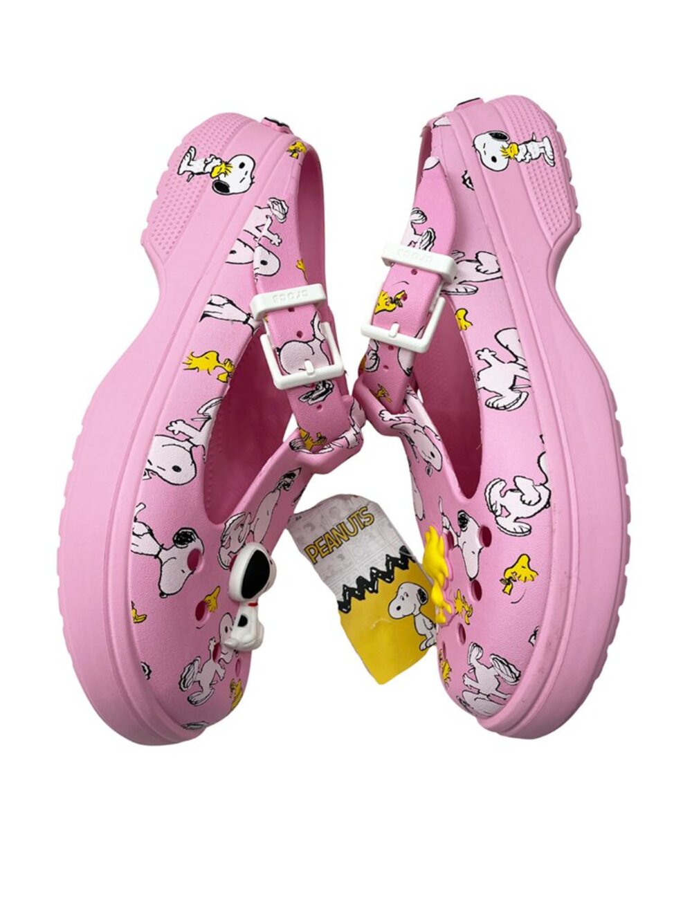 Crocs Peanuts Mary Jane Clog Snoopy & Woodstock Pink Women's 10 Men's 8 NWT - Picture 8 of 12
